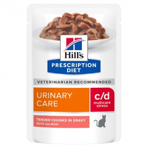 Foto Hill's - Prescription Diet Feline Urinary Care c/d Multicare Stress con Salmone Bustine in Multipack da 12x85g