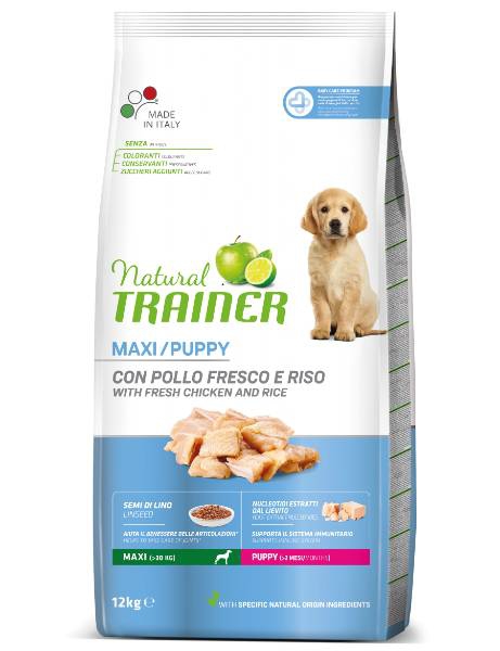 Foto Natural Trainer - Puppy Maxi con Pollo Fresco e Riso da 12 Kg