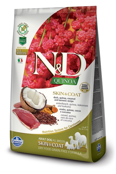 Foto Farmina N&D - Grain Free Quinoa Adult Skin&Coat all'Anatra, Quinoa, Cocco e Curcuma da 7 Kg