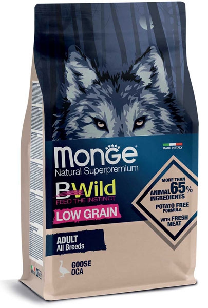 Foto Monge BWild - Low Grain All Breeds con Oca da 12 Kg