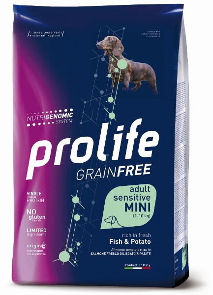 Foto Prolife - Grain Free Adult Sensitive Mini al Pesce e Patate da 7 Kg