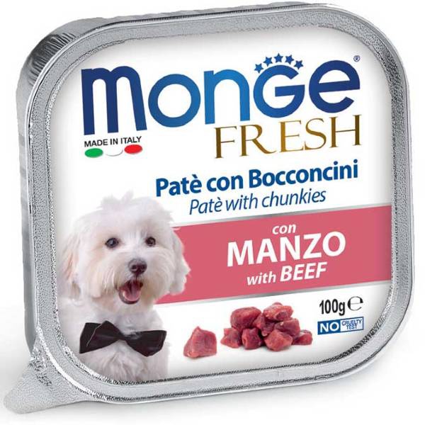 Foto Monge Fresh - Patè con Bocconcini di Manzo MULTIPACK da 32 x 100g