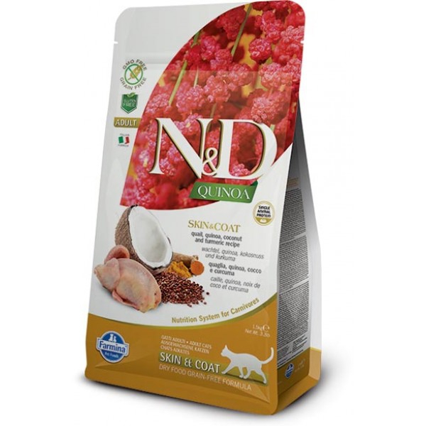 Foto Farmina N&D - Adult Skin&Coat alla Quinoa, Quaglia, Cocco e Curcuma da 5 kg