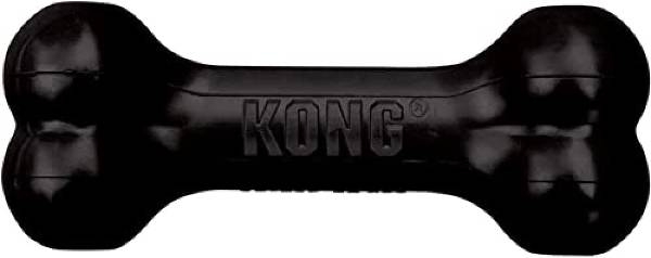 Foto Kong - Extreme Goodie Bone Osso in Gomma Resistente per Cani con Masticazione Energica, Nero, Taglia Media