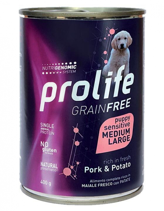 Foto Prolife - Grain Free Puppy Sensitive Medium Large con Maiale e Patate da 400g