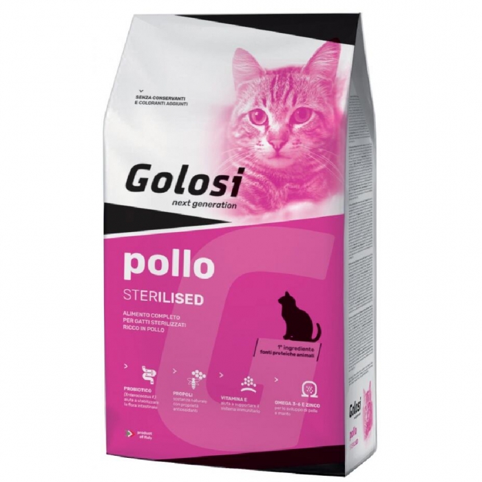 Foto Golosi - Cat Adult Sterilised con Pollo da 7,5 kg