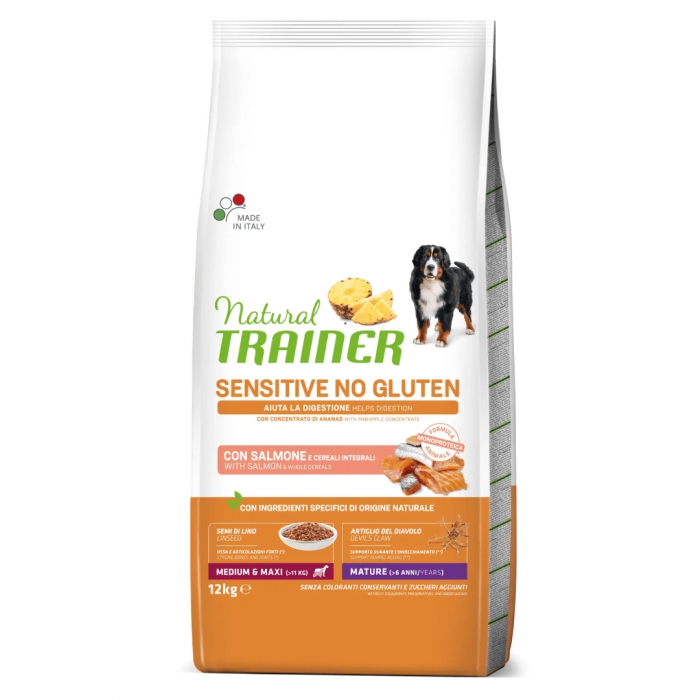 Foto Natural Trainer - Sensitive No Gluten Mature Medium/Maxi con Salmone da 12 Kg