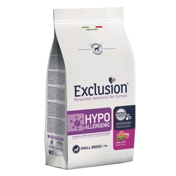 Foto Exclusion - Diet Hypoallergenic Adult Small al Maiale e Piselli da 2 Kg