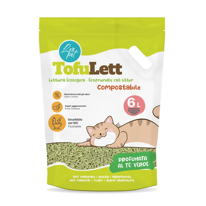 Foto LeoPet - TofuLett Lettiera al Tofu Profumazione Te Verde da 6LT