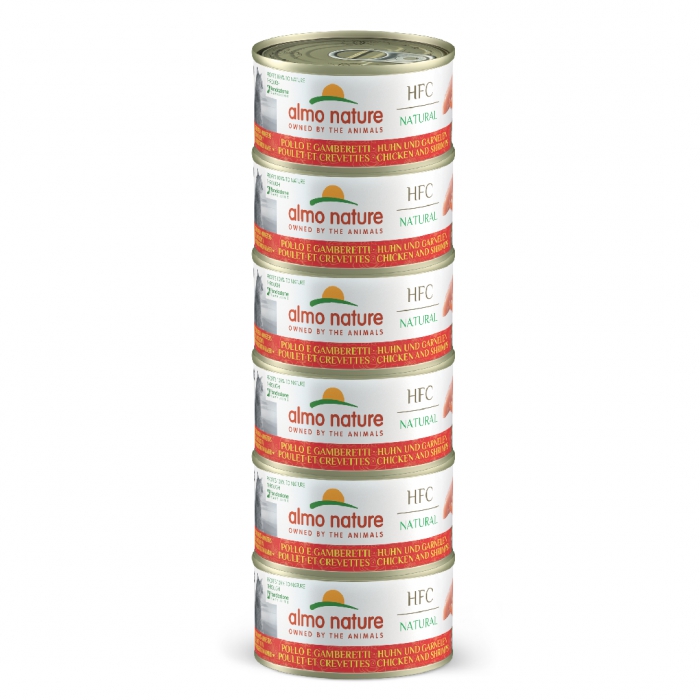 Foto Almo Nature - HFC MegaPack con Pollo e Gamberetti 6x70g